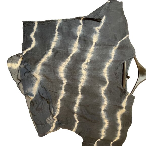 Saks Fifth Avenue Womens 100% Linen Shirt Size Medium Lagenlook Baggy Beachy - Picture 10 of 10